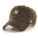 Bavlnená šiltovka 47brand MLB New York Yankees hnedá farba, s nášivkou