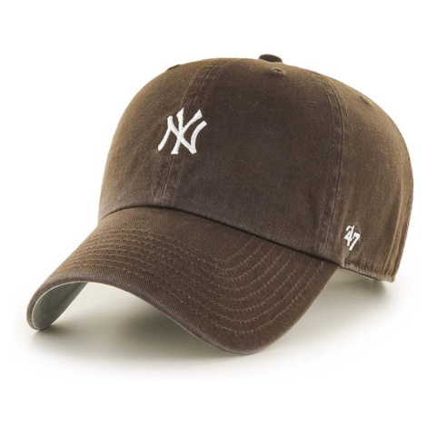 Bavlnená šiltovka 47brand MLB New York Yankees hnedá farba, s nášivkou 47 Brand