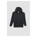 DEFACTO Boy Anthracite Basic Plain Hooded Zippered School Cardigan