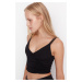Trendyol Black Supported/Styling Double String Strap V-Neck Knitted Sports Bra