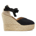 Manebi Espadrilky La Havana Heart-Shaped Wedge Espadrilles O 7.9 WH Čierna