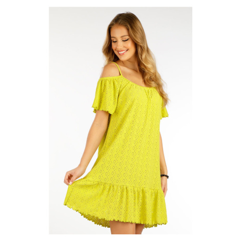 Litex Dámske šaty na ramienka 5F002 žltozelená