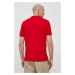Bavlnené polo tričko United Colors of Benetton červená farba, jednofarebné