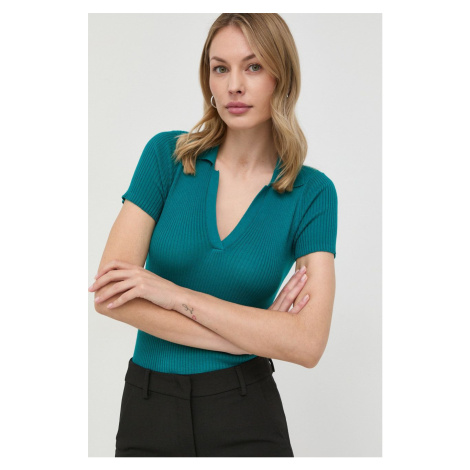 Tričko MAX&Co. dámsky, zelená farba, s golierom