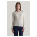 SVETER GANT MINI CABLE KNIT C-NECK CREAM