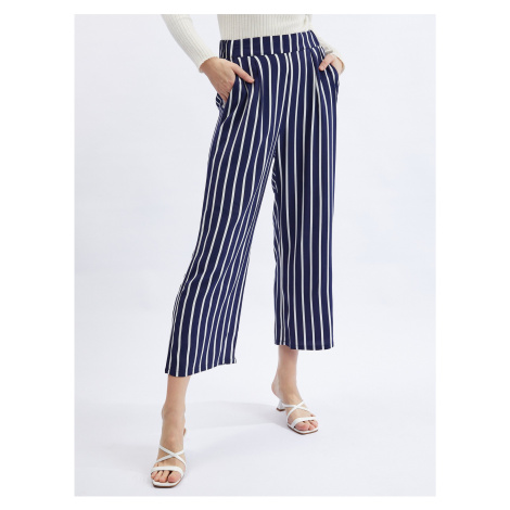 Orsay Dark Blue Ladies Striped Culottes Pants - Women