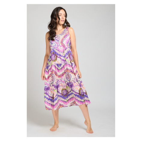Lady Belty dlhé letné šaty - barva:BELUNICO/potlač