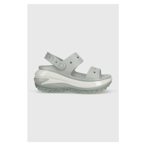Šľapky Crocs Classic Mega Crush Sandal 207989.007-007, dámske, šedá farba, na platforme,