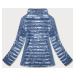 Modrá dámska lesklá bunda (7210-305)