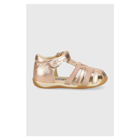 Detské kožené sandále Primigi zlatá farba
