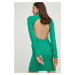 Vlnené šaty Answear Lab zelená farba, mini, priliehavé