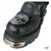 topánky kožené NEW ROCK Chain Boots (727-S1) Black Čierna