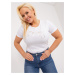 White fitted plus size T-shirt with inscription