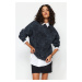 Trendyol Anthracite Aged/Faded Effect Thick Fleece Basic Pattern Raglan Sleeve Knitted Sweatshir