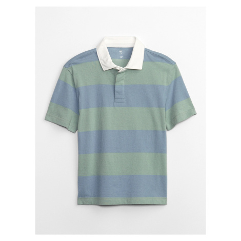 Zeleno-modré chlapčenské pruhované polo tričko GAP