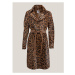 Kožený kabát s leopardím vzorom