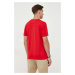 Bavlnené tričko La Martina červená farba, s nášivkou
