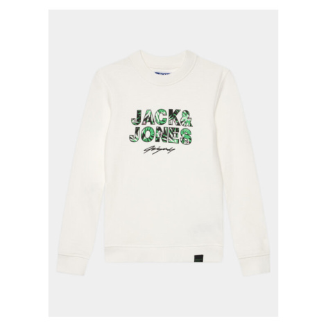 Jack&Jones Junior Mikina 12235517 Biela Standard Fit