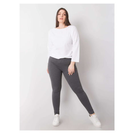 Dark grey melange cotton plus leggings