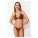 Trendyol Brown Piping Brazilian Bikini Bottom