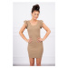 Dress with ruffles on camel sleeve