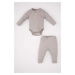 DEFACTO Baby Boy Ribbed Camisole Snap Body Bottom 2 Piece Set