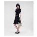Šaty Karl Lagerfeld S/Slv Knitted Logo Dress Čierna