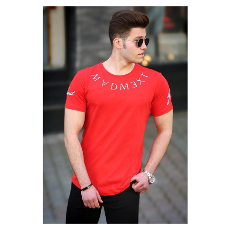 Madmext Men's Red Embroidered T-Shirt 4512