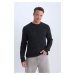 DEFACTO Standard Fit Regular Cut Crew Neck Textured Basic Knitwear Sweater