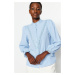 Trendyol Light Blue Lace Cotton Woven Shirt