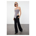 Trendyol Anthracite Strapless Slit Detail Premium Yarn/Special Yarn Blouse