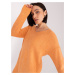 Light orange women's oversized sweater with long sleeves RUE PARIS