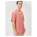 Koton Short Sleeve Shirt with Geometric Print Turndown Collar