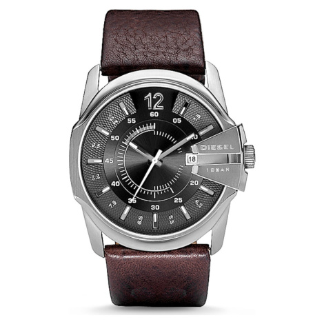 DIESEL Analógové hodinky 'Master Chief'  tmavohnedá / čierna / strieborná