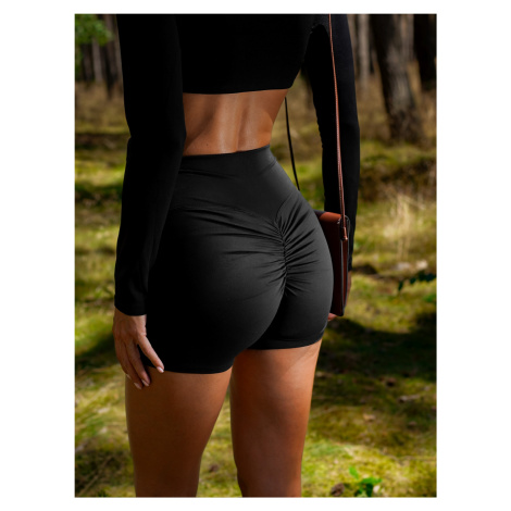 Čierne športové push up krátke kraťasy LEMURE