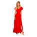 Long dress with a neckline and ruffles Numoco