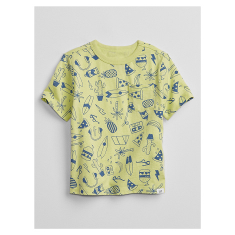 GAP Detské tričko print Žltá