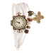Analógové hodinky, ozdobne vyrezávané, biely pletený remienok, korálky