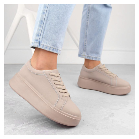 Dámska športová obuv na platforme W SP024 SK450A Beige - Sergio Leone béžová
