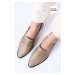 Mio Gusto River Women's Genuine Leather Mink Color Loafers Casual Flat Shoes