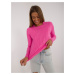 Pink classic sweater with long sleeves