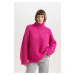 DEFACTO Oversize Fit Turtleneck Shiny Fabric Sweater