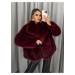 Bordó faux fur kožušinový kabátik kožuch BAIDE