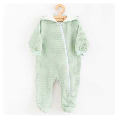 Dojčenský mušelínový overal s kapucňou New Baby Comfort clothes šalviová 80 , 20C53395