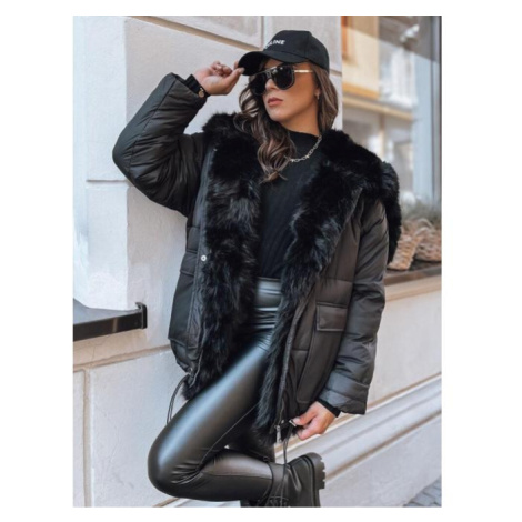 Zimná dámska oversize bunda čiernej farby DStreet