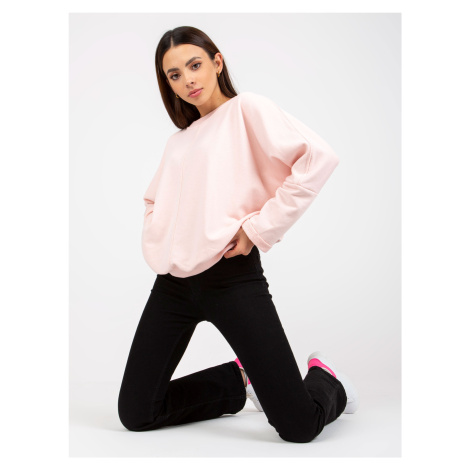 Light pink women's basic oversized sweatshirt RUE PARIS