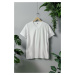 Trendyol Biele Regular/Normálne Fit V-Neck Základné 100% Bavlnené Tričko