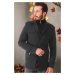 K7542 DEWBERRY MEN'S COAT-PLAIN ANTHRACITE