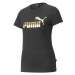 Puma ESS+ METALLIC LOGO TEE Dámske tričko, čierna, veľkosť