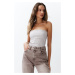 Trendyol Stone Strapless Premium Yarn/Special Yarn Knitwear Blouse